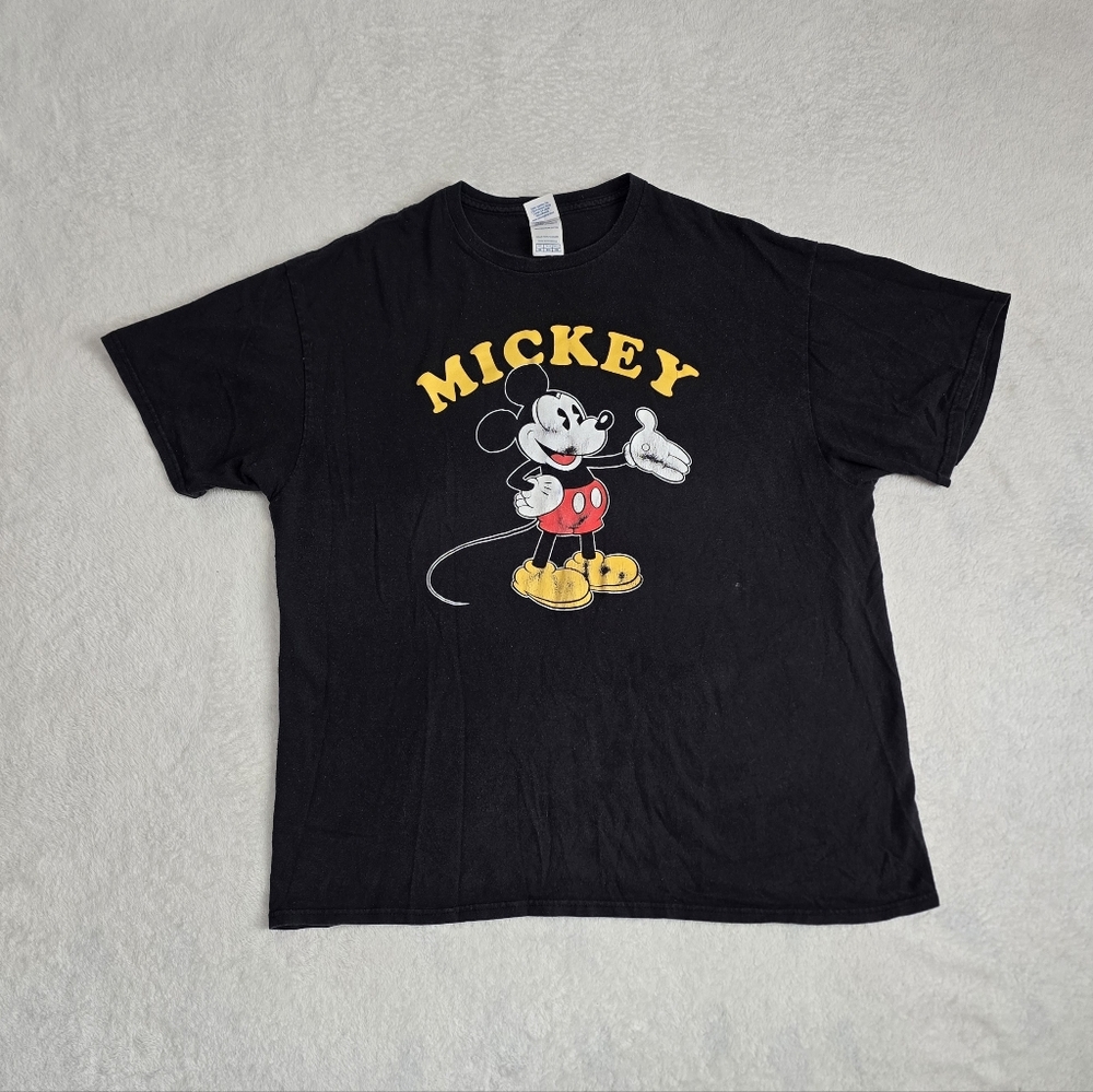 Delta Black Mickey Mouse Disney Shirt “Mickey” Vintage T-shirt 80s 90s Size XL